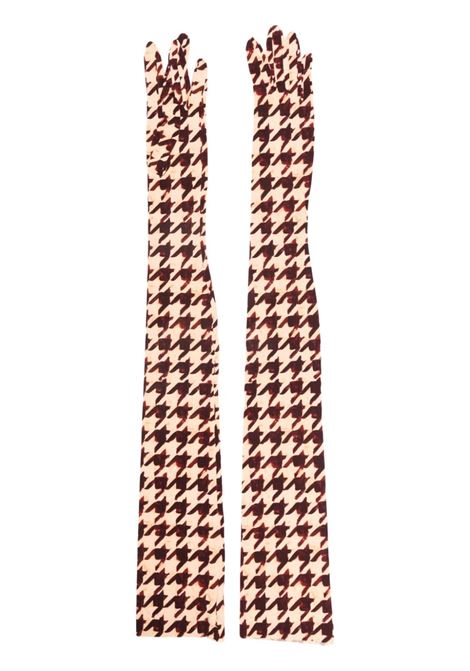 Multicolour printed mesh gloves DRIES VAN NOTEN - women